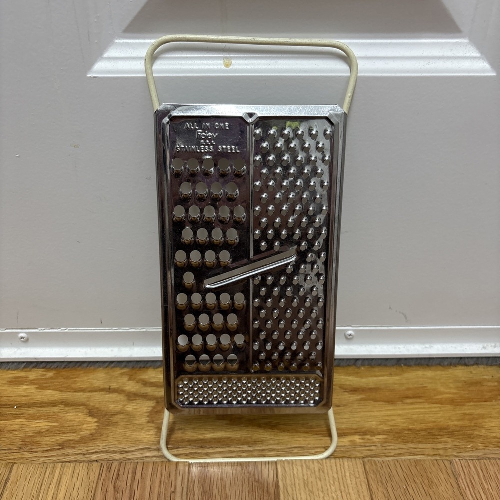 Vintage Foley Stainless Flat Grater Zester Shredder All in One USA EUC